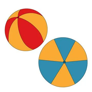 A set of beach volleyball balls in a flat style on a white background. Stock Illustration