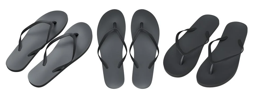 Set of beachflip-flops or sandals for summer holidays on white background. Illustrazione stock