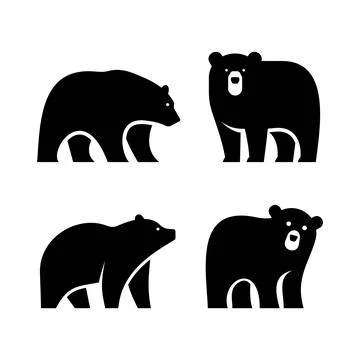 Set of Bear logo Stock Illustration