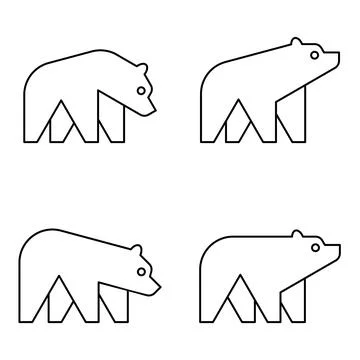 Set of Bear logo Illustrazione stock