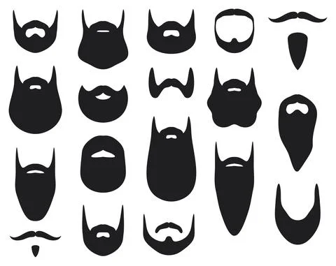 Set of beard silhouettes Stock Illustration