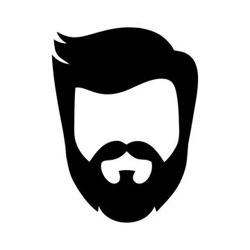 Set bearded hipster man face with haircuts, mustache, beard. Trendy man avatar Stock Illustration
