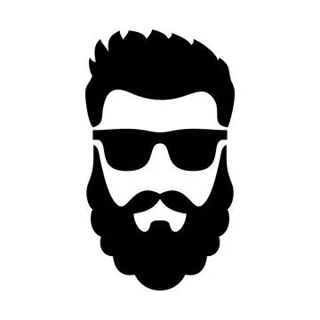 Set bearded hipster man face with glasses, haircuts, mustache, beard. Trendy man Stock Illustration