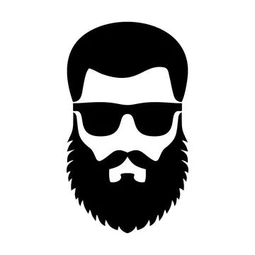 Set bearded hipster man face with glasses, haircuts, mustache, beard. Trendy man Stock-Illustration