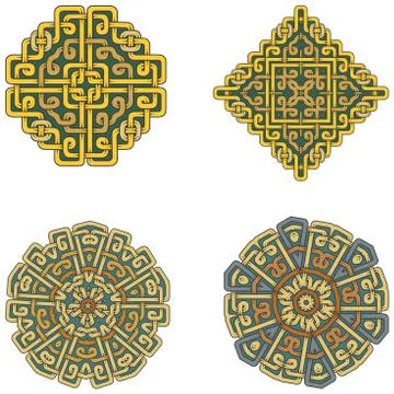 A set of beautiful Celtic patterns. Illustrazione stock
