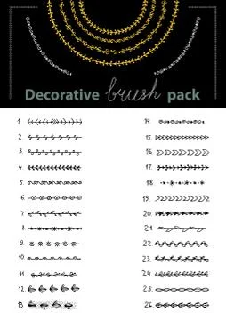 A set of beautiful decorative patterns. Stock Illustration