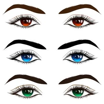 Set of beautiful eyes. Stock Illustration