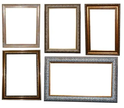 Set of beautiful frames for paintings Foto stock