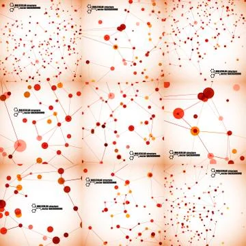 Set of beautiful molecular structure Stock Illustration