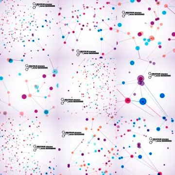 Set of beautiful molecular structure Illustrazione stock