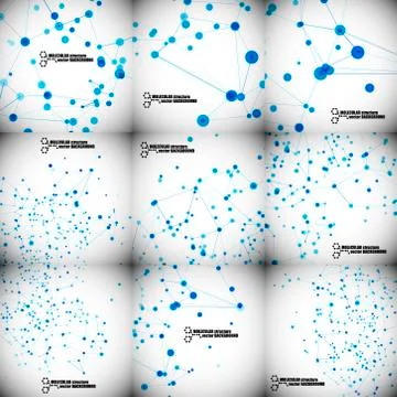 Set of beautiful molecular structure Illustrazione stock