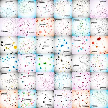 Set of beautiful molecular structure 스톡 일러스트