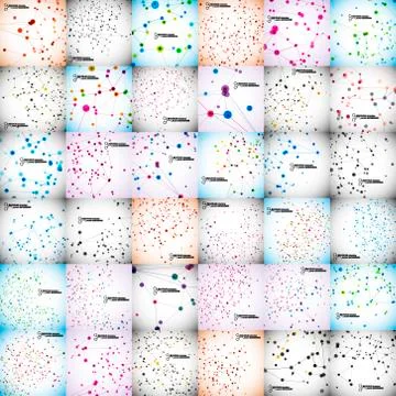 Set of beautiful molecular structure イラスト素材