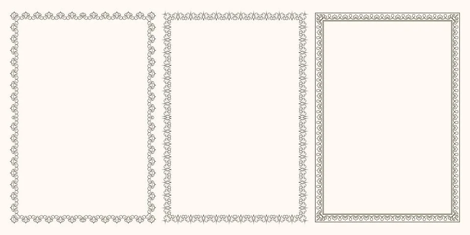 Set of beautiful ornamental frames Stock Illustration