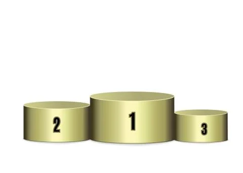Set of beautiful podium on white background.The scene for the awards ceremony Stock Illustration
