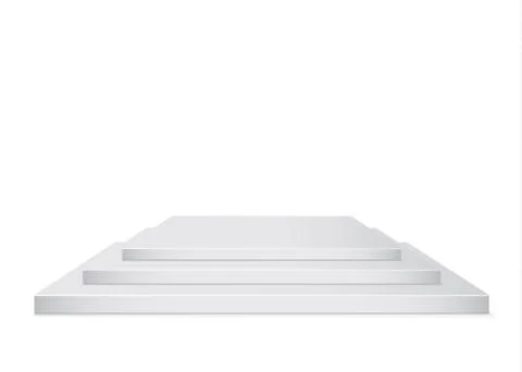 Set of beautiful podium on white background.The scene for the awards ceremony Stock Illustration