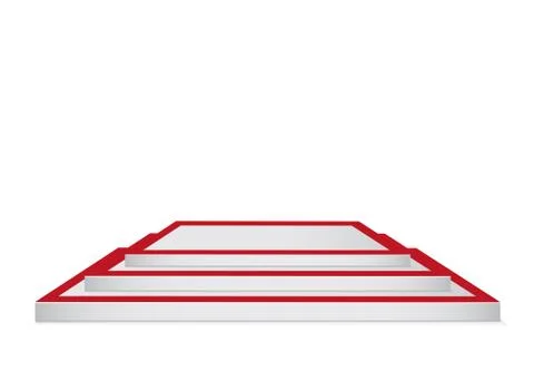 Set of beautiful podium on white background.The scene for the awards ceremony Stock Illustration