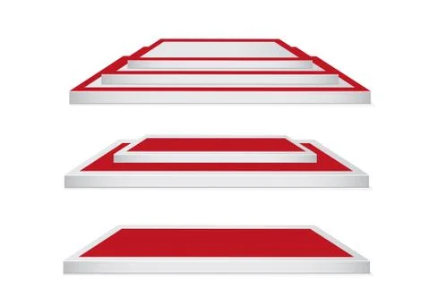 Set of beautiful podium on white background.The scene for the awards ceremony Stock Illustration