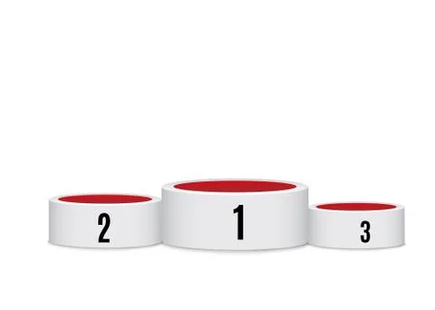 Set of beautiful podium on white background.The scene for the awards ceremony Stock Illustration