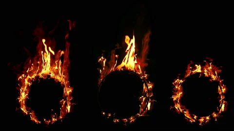 Set of Beautiful Ring of Fire Looped isolated. Stock Footage 93688037