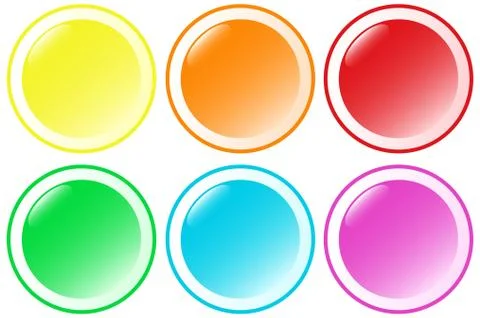 Set of beautiful round buttons Stock Illustration