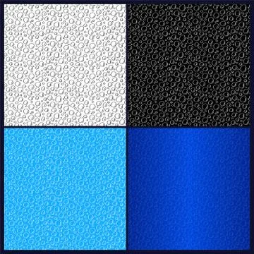 Set with beautiful seamless patterns with bubbles Stock Illustration