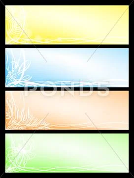 Set beautiful seasonal banners Stock Illustration