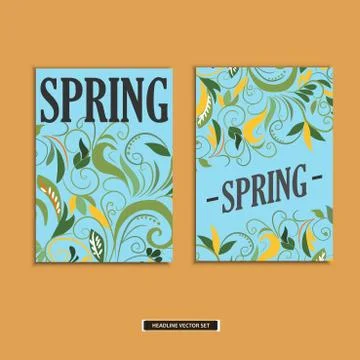 Set of beautiful spring prints for design Stock Illustration