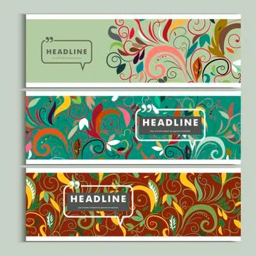 Set of beautiful spring prints for design Stock Illustration