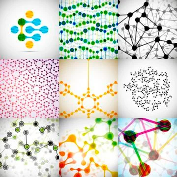 Set of beautiful structure DNA molecule Illustrazione stock