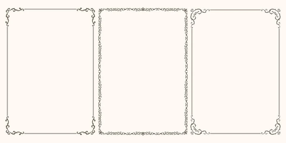 A set of beautiful vector frames Illustrazione stock