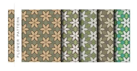 Set of Beautiful Vector Illustration Flower Pattern of Wallpaper Background f Illustrazione stock