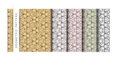 Set of Beautiful Vector Illustration Geometric Pattern of Wallpaper Backgroun Stock Illustration