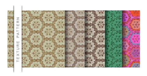 Set of Beautiful Vector Illustration Luxury Pattern of Wallpaper Background f Illustrazione stock