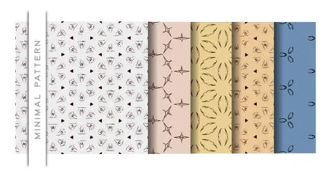 Set of Beautiful Vector Illustration Minimal Pattern of Wallpaper Background Stock Illustration