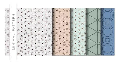 Set of Beautiful Vector Illustration Minimal Pattern of Wallpaper Background Stock Illustration