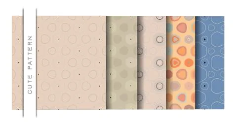 Set of Beautiful Vector Illustration Minimal Pattern of Wallpaper Background Stock Illustration