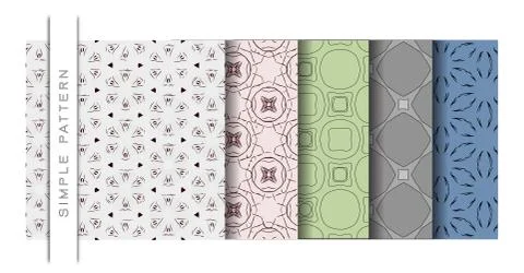 Set of Beautiful Vector Illustration Simple Pattern of Wallpaper Background f Stock Illustration