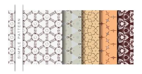 Set of Beautiful Vector Illustration Simple Pattern of Wallpaper Background f Stock Illustration