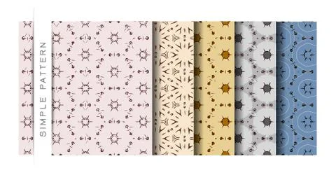 Set of Beautiful Vector Illustration Simple Texture Pattern of Wallpaper Back 스톡 일러스트