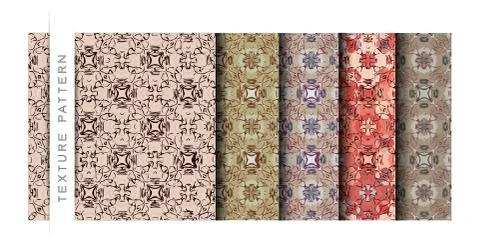 Set of Beautiful Vector Illustration Texture Pattern of Wallpaper Background Stock Illustration