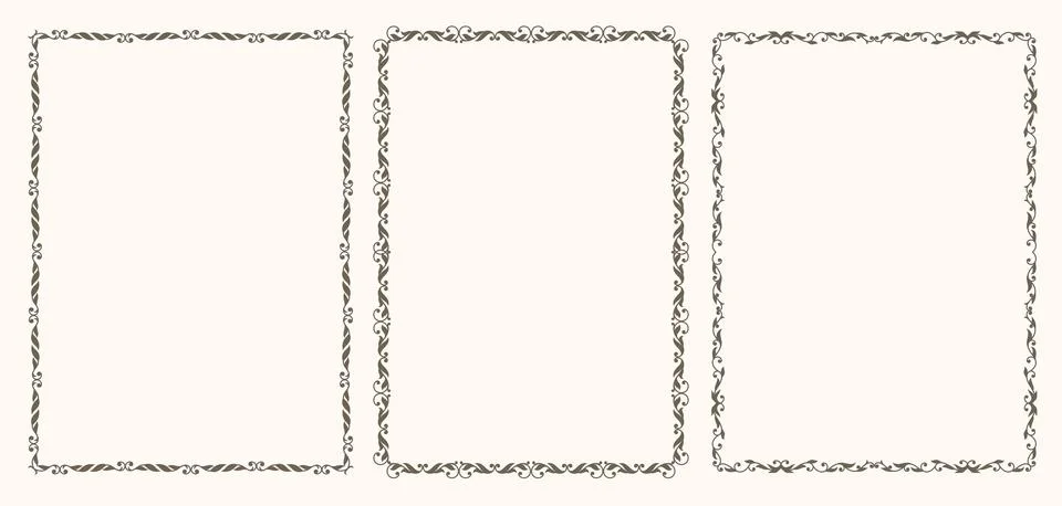 Set of beautiful vintage frames Illustrazione stock