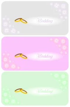 Set of beautiful wedding invitation Stock Illustration