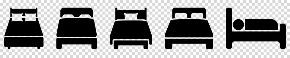 Set of bed icons Stock Illustration