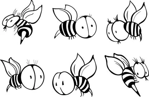 Set of bee Stock Illustration