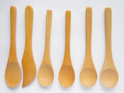 Set of beech wood spoon knife Stock Photos