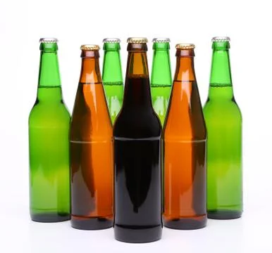 Set of beer bottles Stock Photos