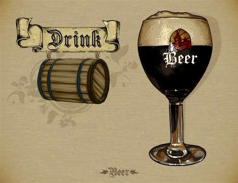 Set of beer elements Illustrazione stock