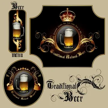 Set of beer elements Stock Illustration