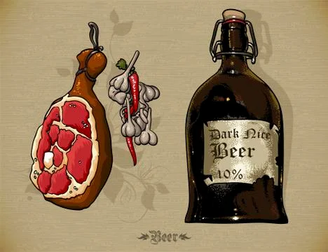 Set of beer elements Stock Illustration